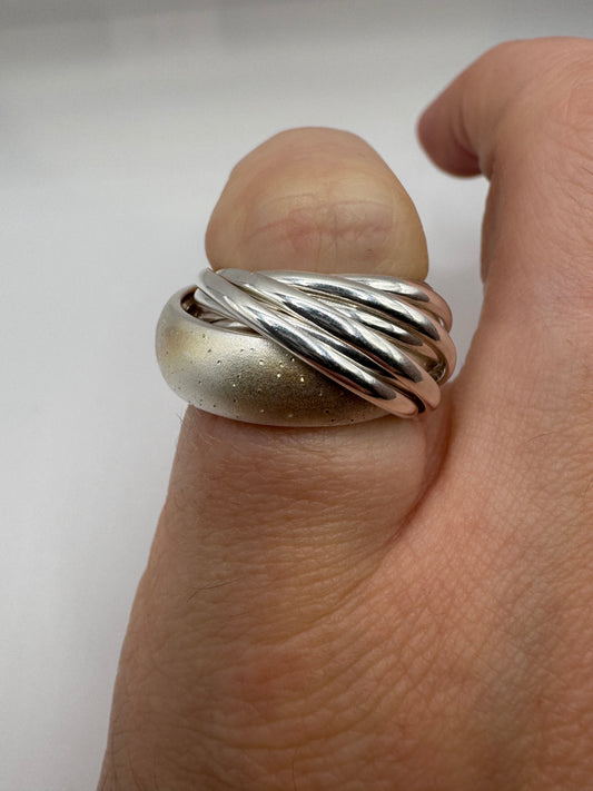 Silver Russian band style ring (4-H1/2)