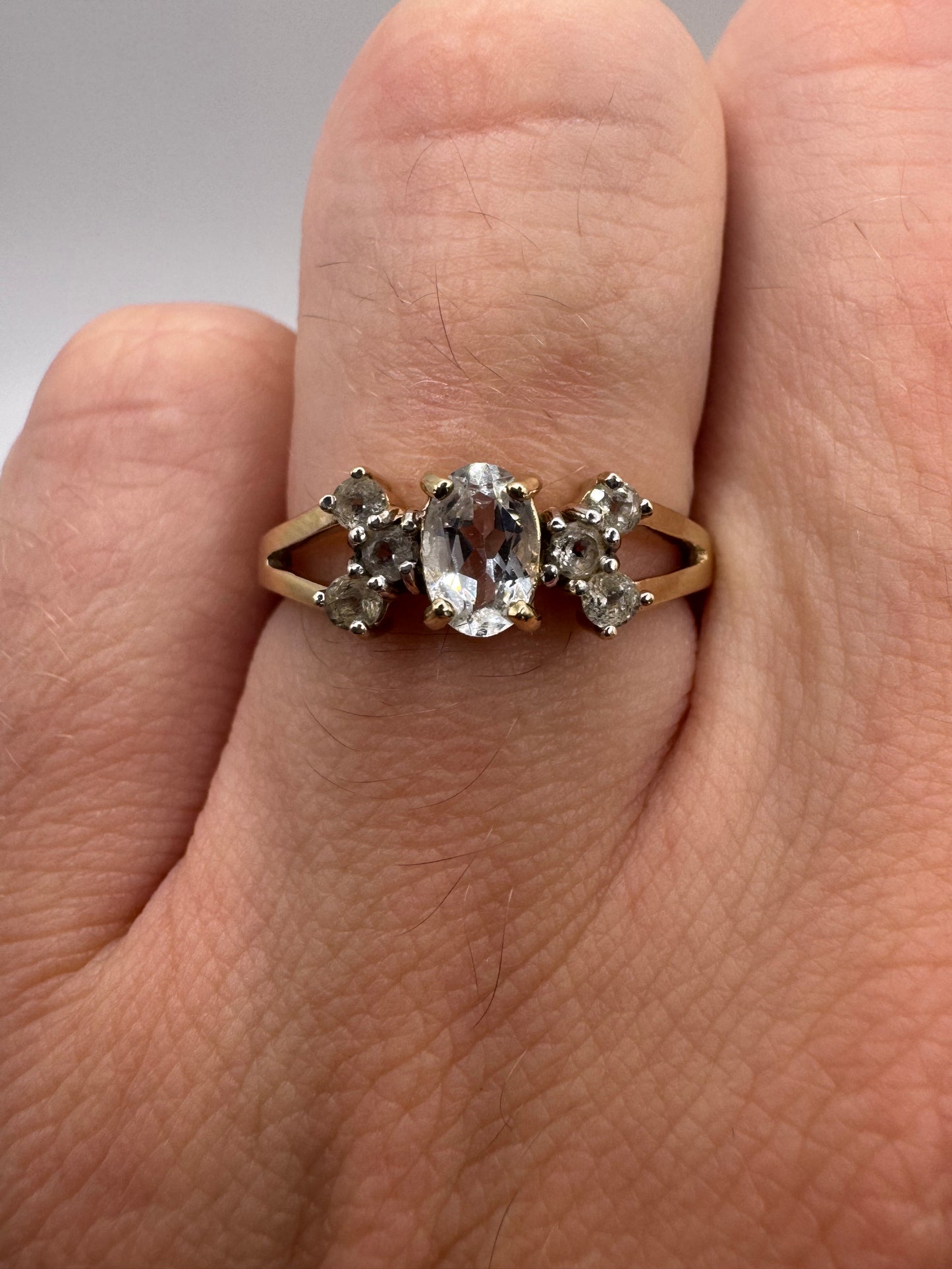 9ct gold topaz cluster ring