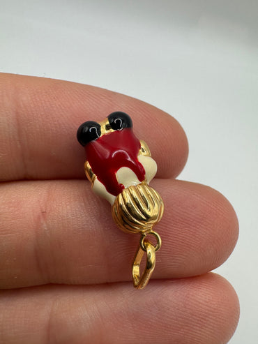 9ct gold enamelled “happy boy” charm