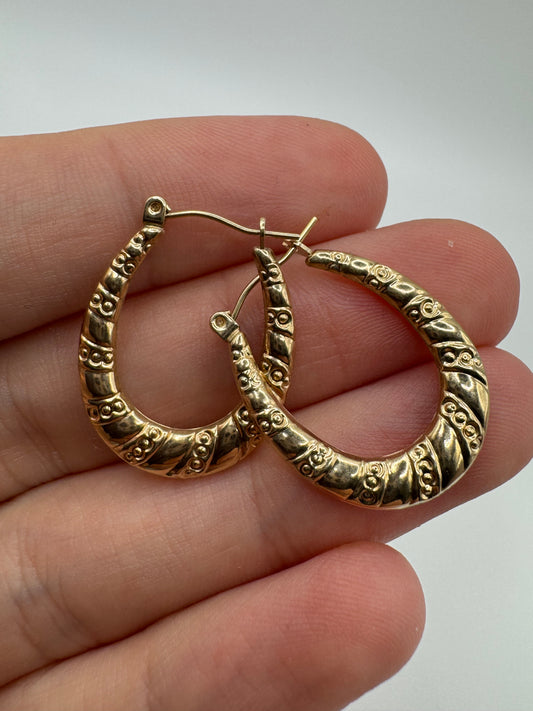 9ct gold creole earrings