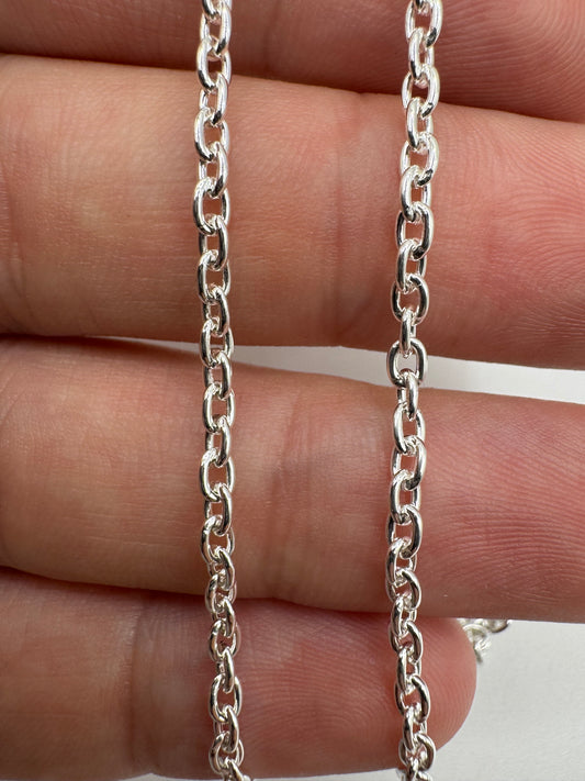 Silver cable link chain 8 24”