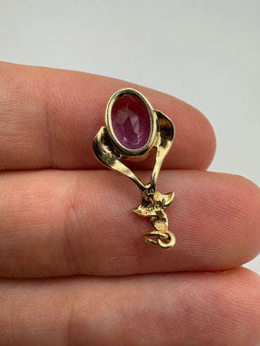 9ct gold amethyst pendant