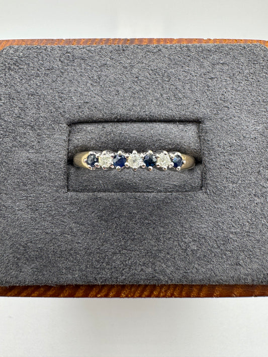 9ct gold sapphire and diamond ring