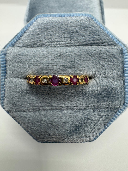 9ct gold ruby and diamond ring