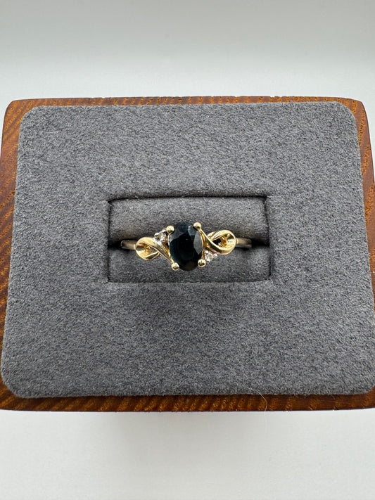 9ct gold sapphire and diamond ring