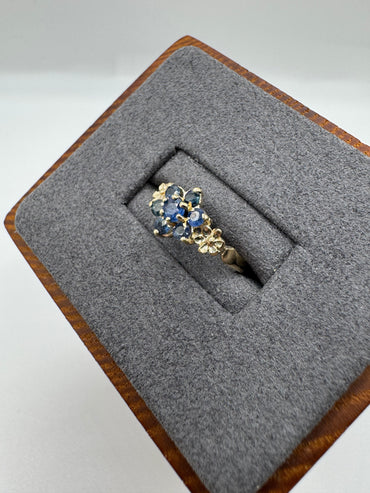 9ct gold sapphire cluster ring