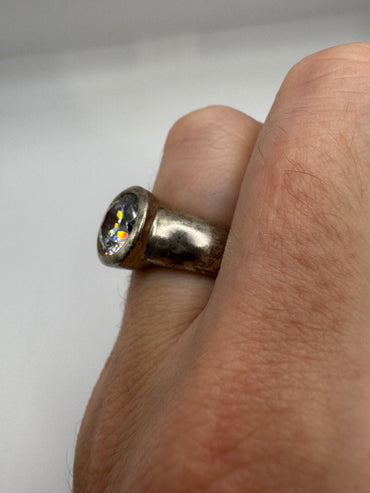 Silver cz ring (7.25-O)