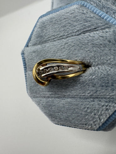 9ct two-tone gold diamond ring