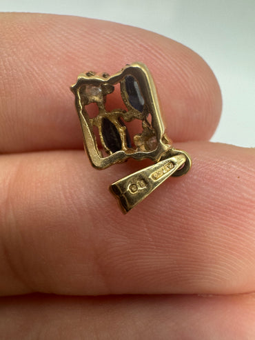 9ct gold sapphire and diamond pendant