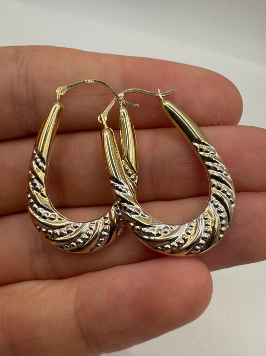 9ct gold creole earrings