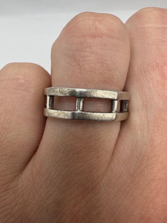 Silver octagonal ring