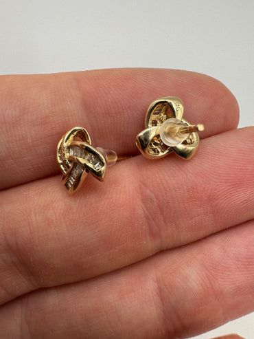 9ct gold diamond earrings