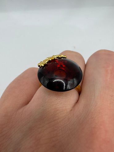 Silver gemstone ring