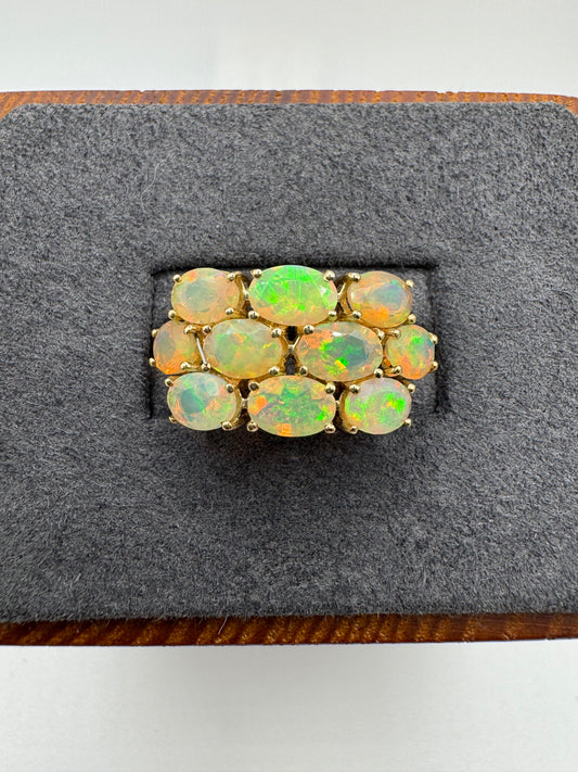 9ct gold opal cluster ring