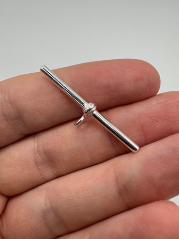 Silver 37mm t-bar charm