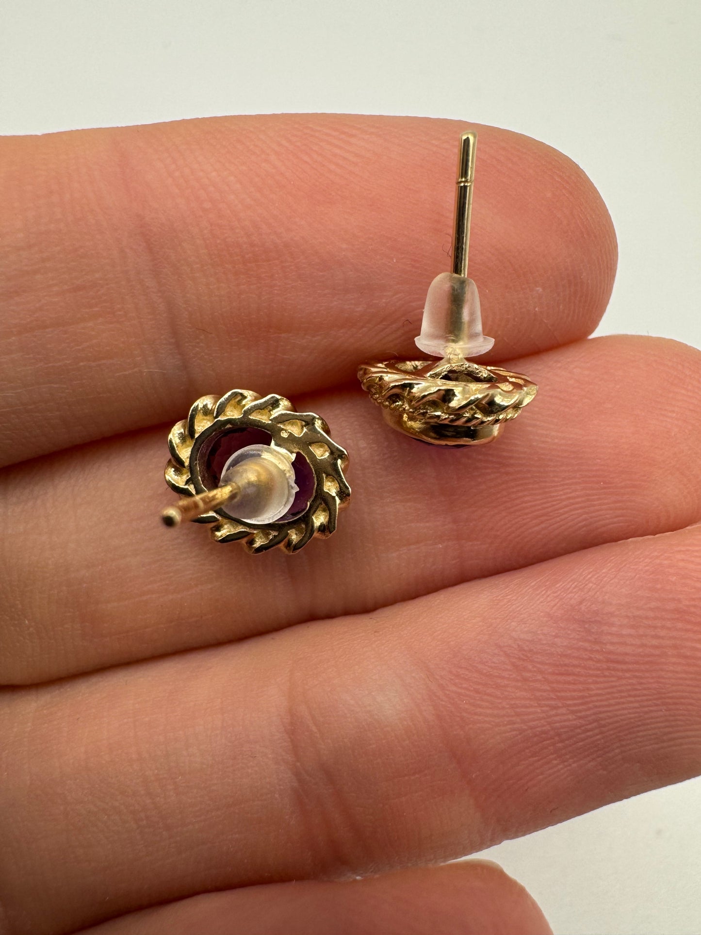 9ct gold amethyst earrings