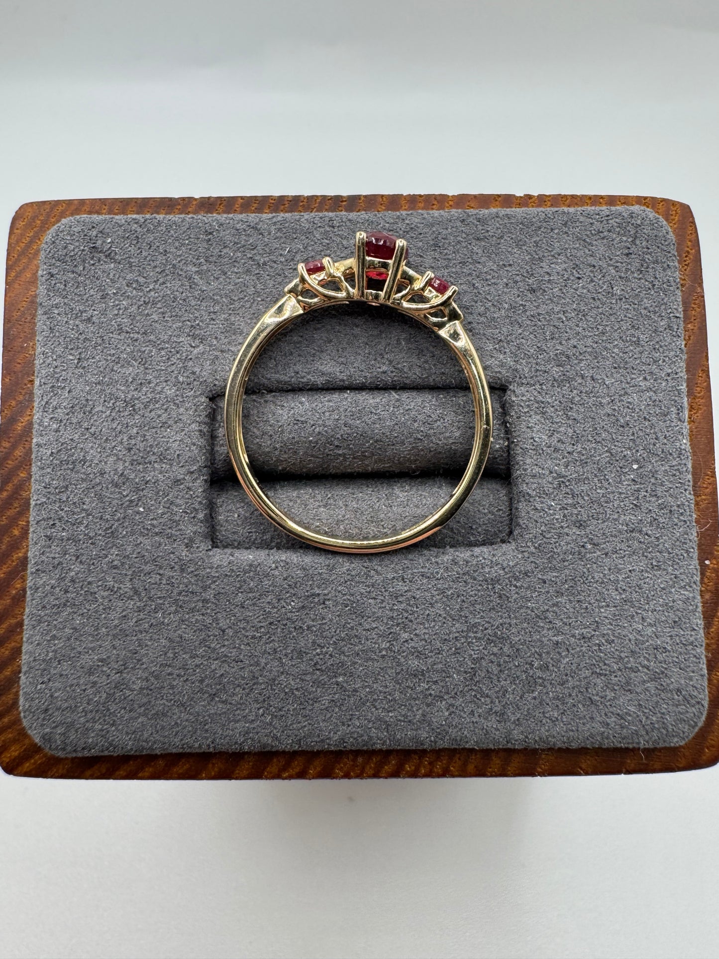 9ct gold ruby and diamond ring