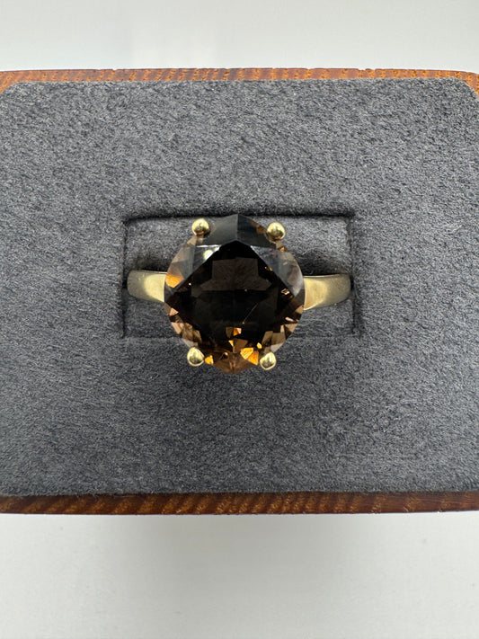 9ct gold Smokey quartz ring