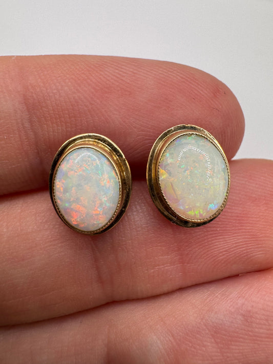 9ct gold opal earrings