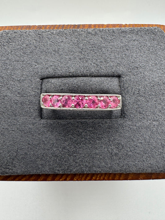 9ct white gold pink topaz ring