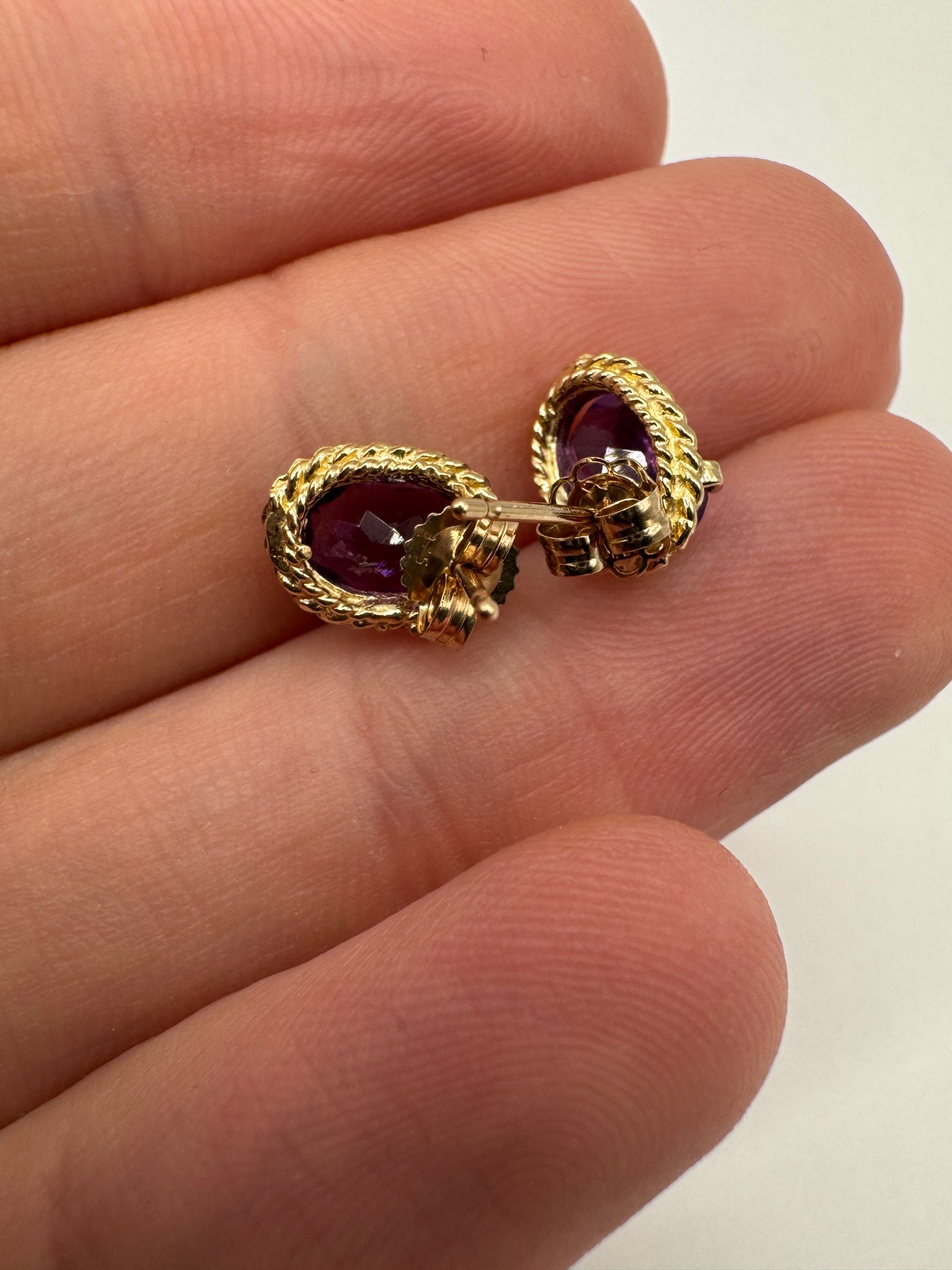 9ct gold amethyst earrings