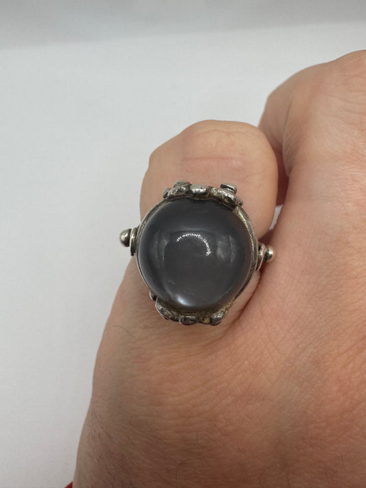 Silver gemstone ring