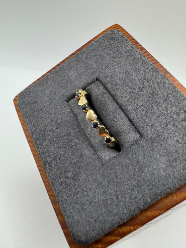 9ct gold sapphire half eternity band