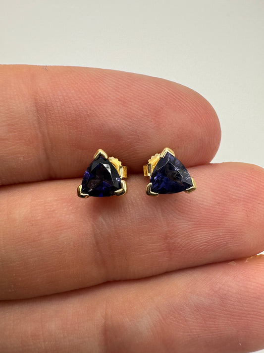 9ct gold kyanite earrings