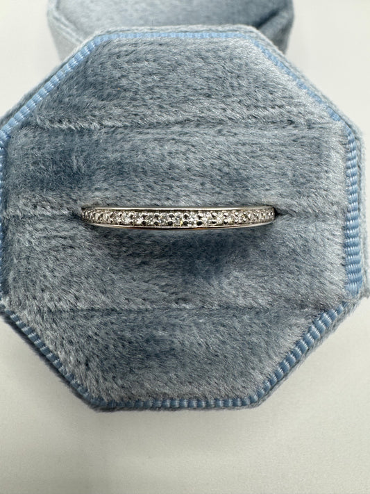 9ct white gold diamond half eternity ring
