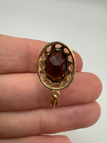 9ct gold smokey quartz pendant