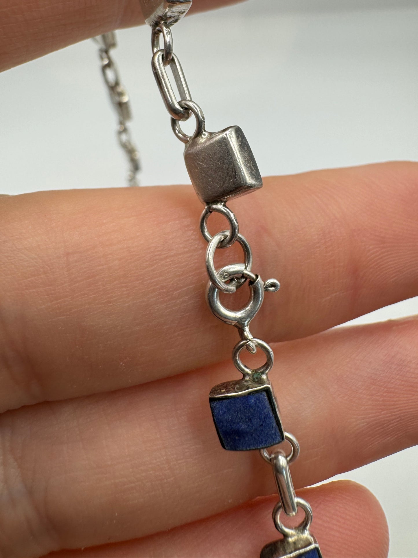 Silver sodalite necklace
