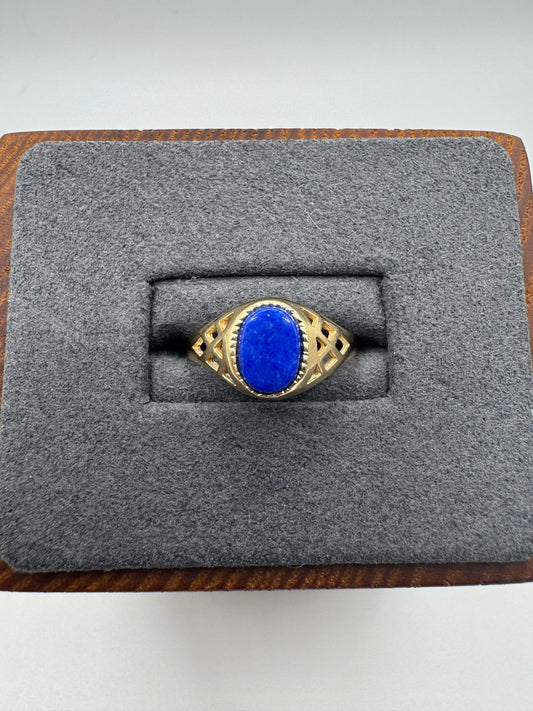 9ct gold lapis lazuli signet ring