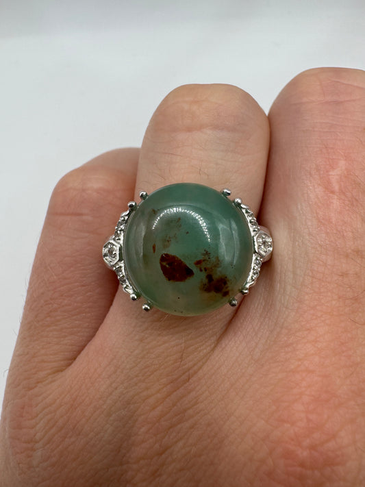 Silver aquaprase ring