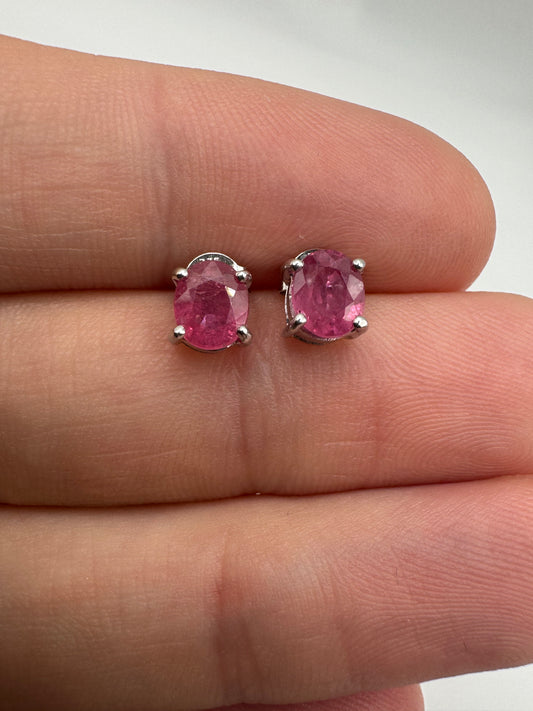 9ct white gold tourmaline earrings