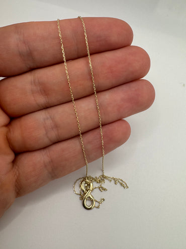 9ct gold infinity necklace