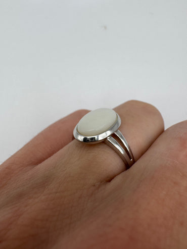 Silver opal ring