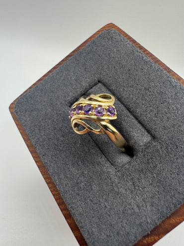 9ct gold amethyst ring