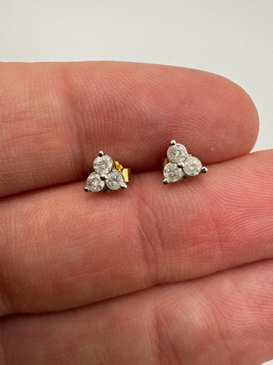 9ct gold diamond earrings