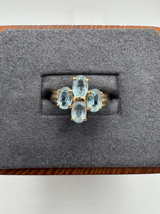 9ct gold topaz cluster ring