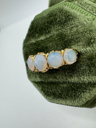 9ct gold opal half eternity ring