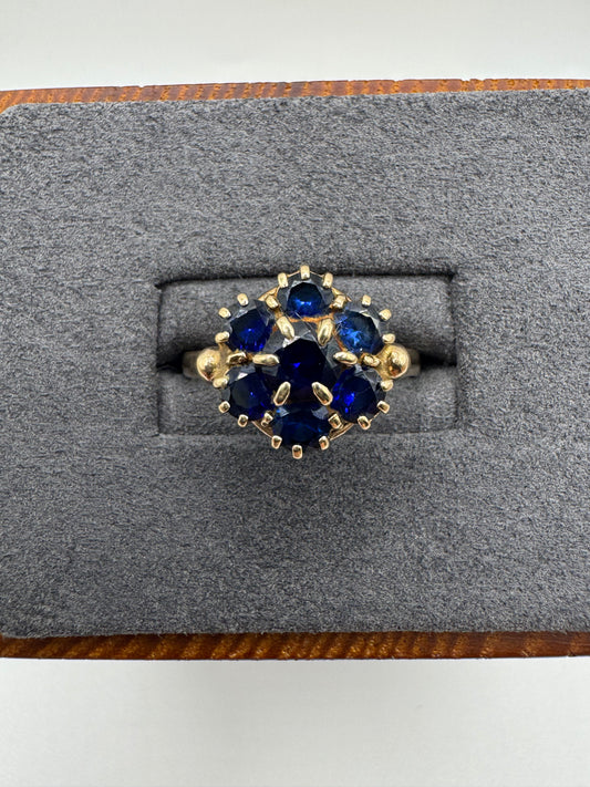 9ct gold kyanite cluster ring