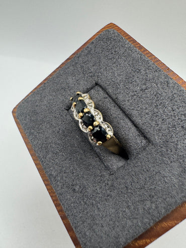 9ct gold sapphire and diamond ring