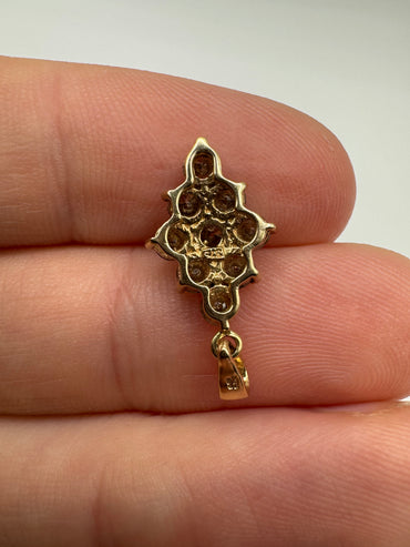 9ct gold 50 point cognac diamond pendant