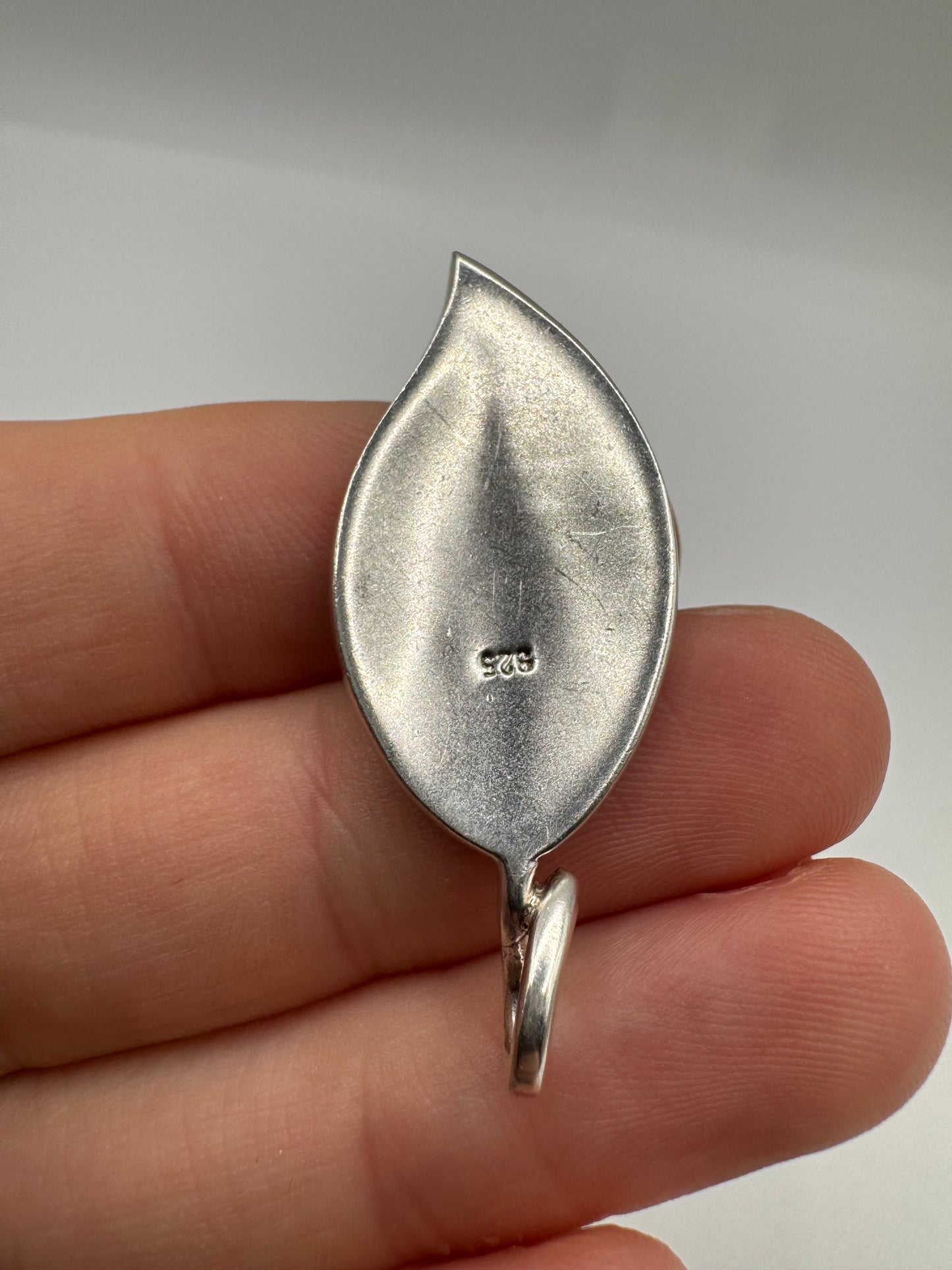 Silver mother of pearl and abalone pendant