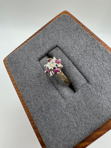 9ct gold ruby and diamond ring