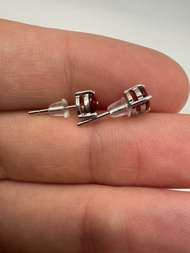 9ct white gold ruby earrings