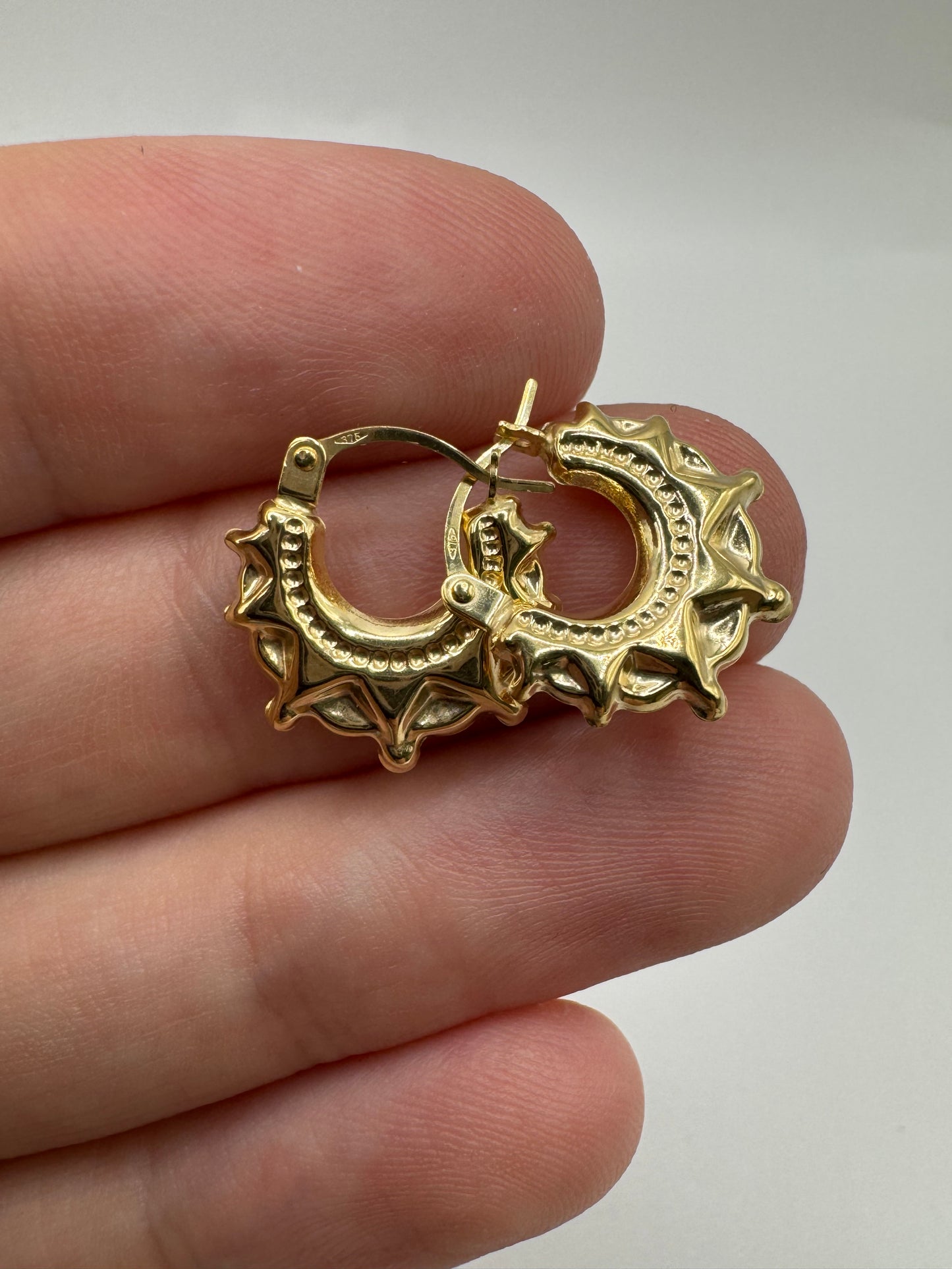 9ct gold creole earrings
