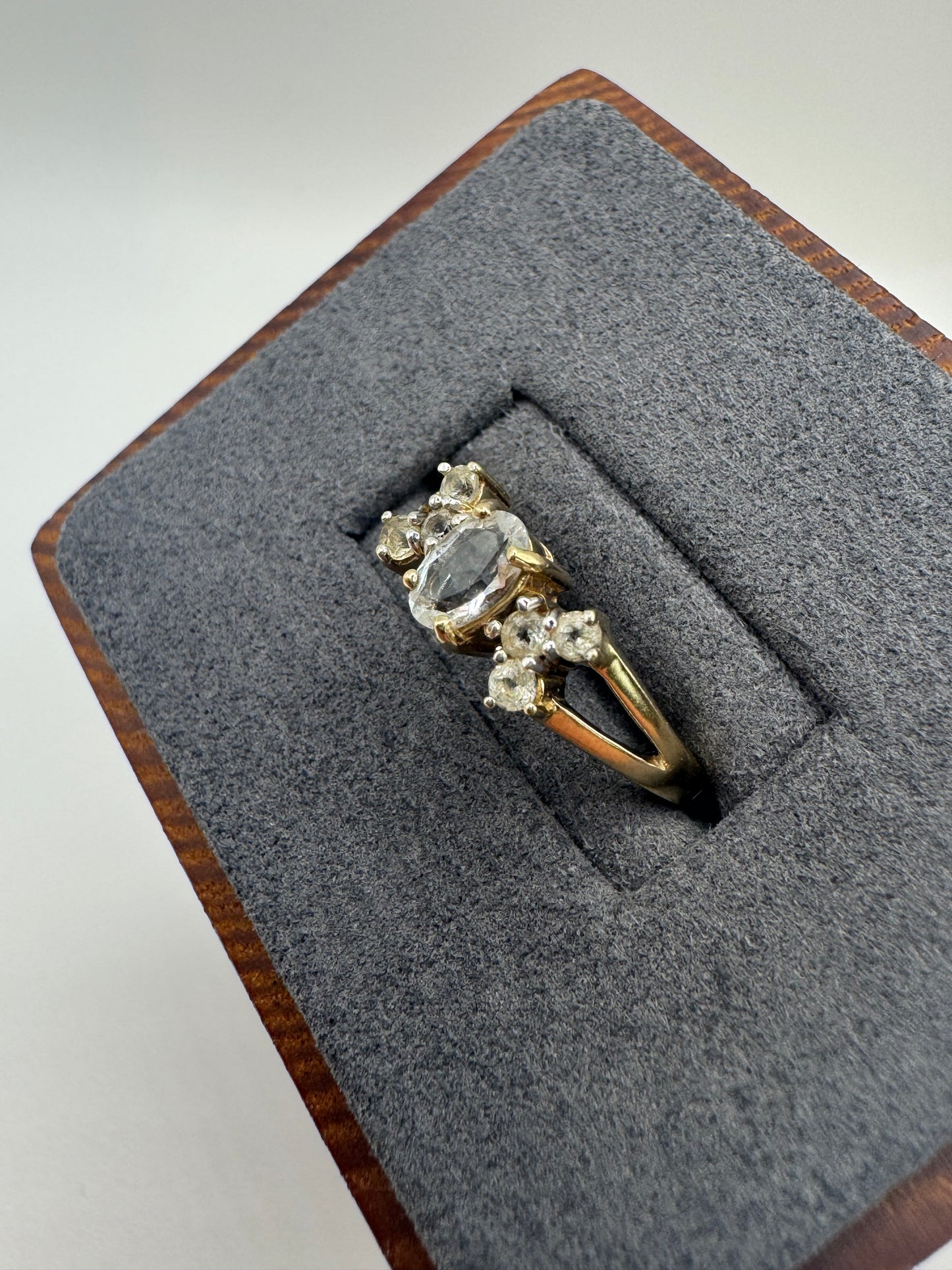 9ct gold topaz cluster ring