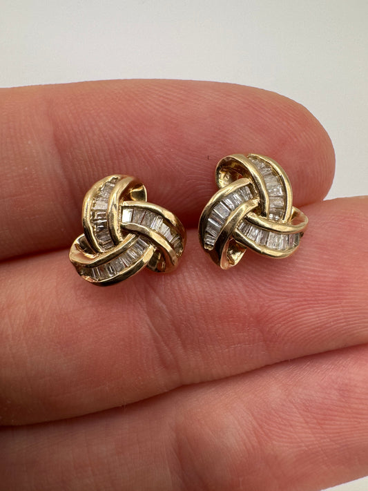 9ct gold diamond earrings