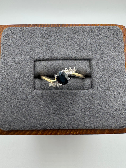 9ct gold sapphire and diamond ring
